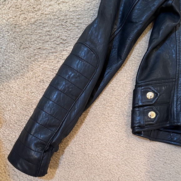 Juicy Couture Black Leather Moto Jacket 100% Lamb Leather size M - Picture 12 of 13